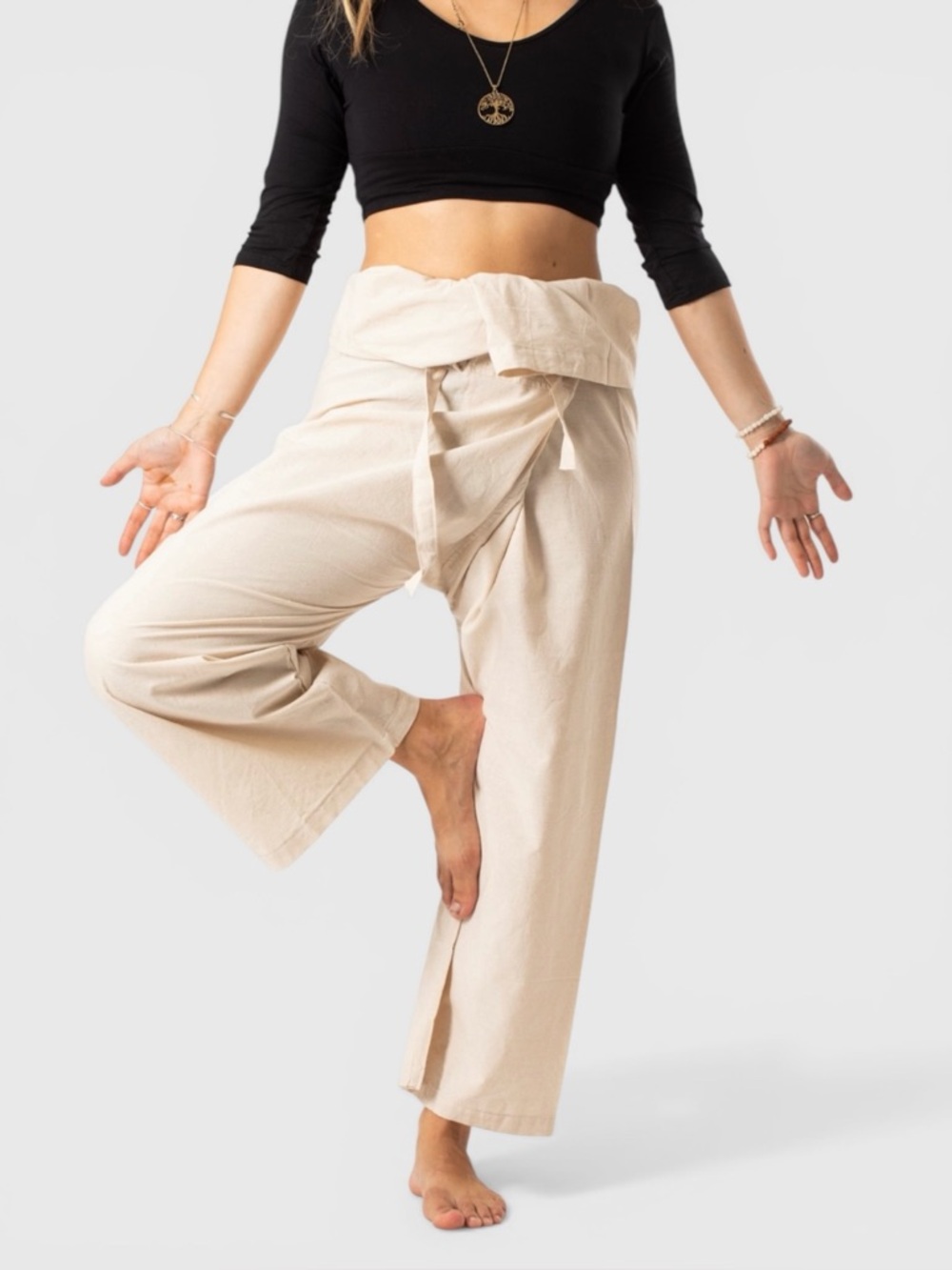 412 NEW! Unisex Mexicali Blues White Thai Fisherman Pants